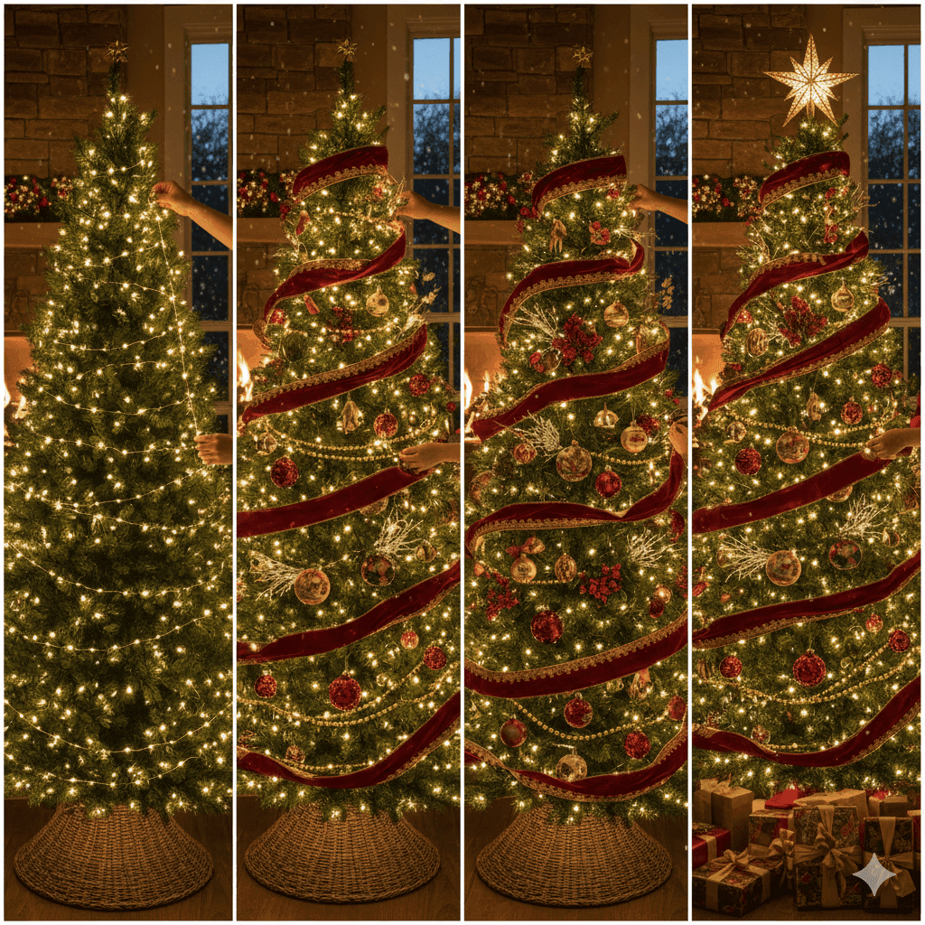 Arbolito de Navidad decorado paso a paso