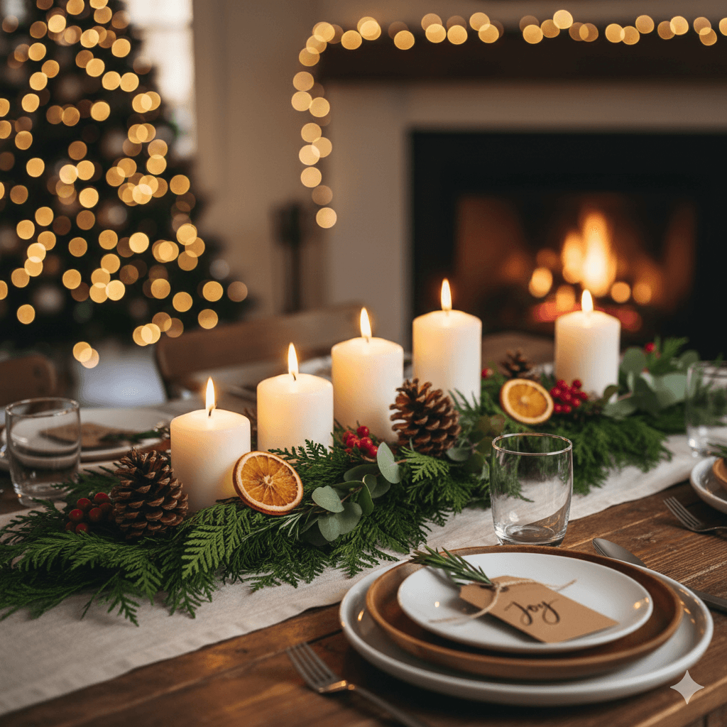 Mesa de Navidad sencilla y bonita