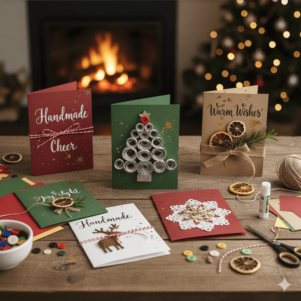 DIY Christmas cards made with simple materials